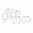 TV-bänk Hanah Home Kutay Vit Teak Spånskiva 120x56,9x29,5 cm - TV-bänkar - 8681181979358 - 4