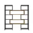 Bokhylla Hanah Home Poyraz Svart Spånskiva Ek 163,5x150x22 cm - Bokhyllor - 8683743960088 - 1