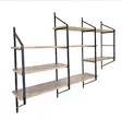 Vägghylla Hanah Home Raffy7 Svart Furu Spånskiva Metall 180x120x28 cm - Möbler - 8683742109808 - 5
