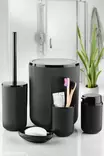 Badrumsset Mijölnir Svart 100% Plast 6,5x6,5x18,5 cm & 13x13x3 cm & 8x8x10,5 cm & 10,5x10,5x33 cm & 18,5x18,5x23 cm - Badrumstillbehör - 8684283711598 - 1