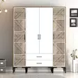 Garderob Hanah Home Kumsal PTP Valnöt Vit Spånskiva 160x47,5x201,4 cm - Garderober - 8684282089438 - 2