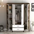 Garderob Hanah Home Kumsal PTP Valnöt Vit Spånskiva 160x47,5x201,4 cm - Garderober - 8684282089438 - 3