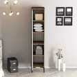 Garderob Hanah Home Kumsal P Valnöt Vit Spånskiva 40x47,5x201,4 cm - Garderober - 8684282088738 - 4