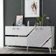 Konsolbord Hanah Home Iris Vit Silver Spånskiva 150x40x79 cm - Byråer och skåp - 8684282612728 - 3