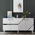 Konsolbord Hanah Home Iris Vit Silver Spånskiva 150x40x79 cm - Byråer och skåp - 8684282612728 - 2