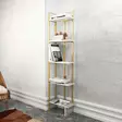 Bokhylla Hanah Home Alice Vit Guld Spånskiva Metall 45,2x21,6x180 cm - Bokhyllor - 8683743117888 - 3