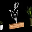 Metalldekoration Aberto Design Tulip Vit Metall Trä 17x30x3,5 cm - Dekorationer, prydnadsföremål - 8681875641028 - 3