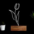 Metalldekoration Aberto Design Tulip Vit Metall Trä 17x30x3,5 cm - Dekorationer, prydnadsföremål - 8681875641028 - 4