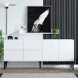 Konsolbord Hanah Home Lucky Vit Svart Spånskiva 180x80x40 cm - Byråer och skåp - 8683743536948 - 2