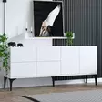 Konsolbord Hanah Home Lucky Vit Svart Spånskiva 180x80x40 cm - Byråer och skåp - 8683743536948 - 3