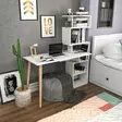 Skrivbord Hanah Home Vina Vit Spånskiva 133x55x146,4 cm - Skrivbord - 8683743118168 - 3