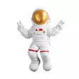 Väggdekor Polyester Wallity Peace Sign Astronaut Vit Guld Polyester 35x47x10 cm - Dekorationer, prydnadsföremål - 8683743851768 - 1