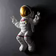 Väggdekor Polyester Wallity Peace Sign Astronaut Vit Guld Polyester 35x47x10 cm - Dekorationer, prydnadsföremål - 8683743851768 - 7