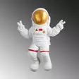 Väggdekor Polyester Wallity Peace Sign Astronaut Vit Guld Polyester 35x47x10 cm - Dekorationer, prydnadsföremål - 8683743851768 - 8