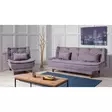 Bäddsoffa Atelier del Sofa Kelebek TKM04 Grå Tyg 190x85x90 cm - Bäddsoffor - 8682870916838 - 2