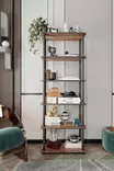 Bokhylla Hanah Home Bookcase 6 Rect Valnöt MDF 60x173x30 cm - Bokhyllor - 8684283348718 - 3