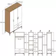 Garderob Hanah Home Kumsal RT Valnöt Spånskiva 120x47,5x201,4 cm - Garderober - 8684282089308 - 8