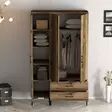 Garderob Hanah Home Kumsal RT Valnöt Spånskiva 120x47,5x201,4 cm - Garderober - 8684282089308 - 4
