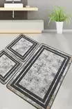 Badrumsmatta Set Mijölnir Flerfärgad 100% Polyester Antibakteriell Halkfri 50x60 cm & 60x100 cm - Badrumsmattor och våtrumsmattor - 8683342801638 - 1