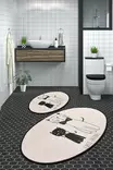 Badrumsmatta Set Mijölnir Flerfärgad Antibakteriell Halkfri 100% Polyester 50x60 cm & 60x100 cm - Badrumsmattor och våtrumsmattor - 8681875666328 - 2