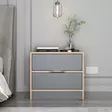 Sängbord Hanah Home Elina Valnöt Antracit Spånskiva 54x47x40 cm - Nattduksbord - 8683742567288 - 2