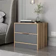 Sängbord Hanah Home Elina Valnöt Antracit Spånskiva 54x47x40 cm - Nattduksbord - 8683742567288 - 3