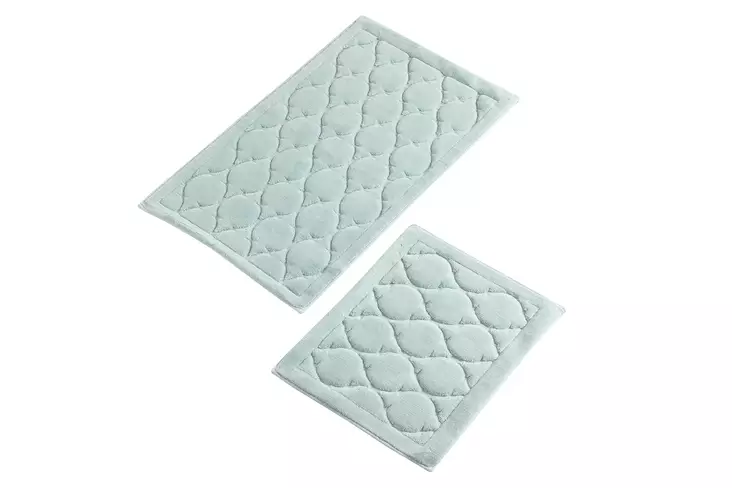 Badrumsmatta Set Mijölnir Mint Antibakteriell Halkfri 100% Bomull 50x60 cm & 60x100 cm - Badrumsmattor och våtrumsmattor - 8681875010398 - 1