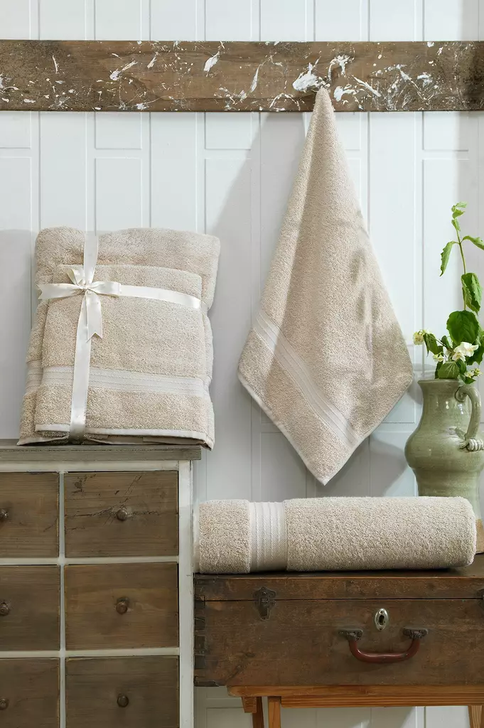 Handduksset Mijölnir Beige 100% Bomull 50x70 cm & 90x160 cm - Handdukar - 8684283346448 - 1