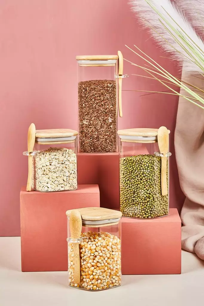 Kryddburk Set Hermia Transparent Glas 12 Delar - Dagliga köksartiklar - 8684283784868 - 1