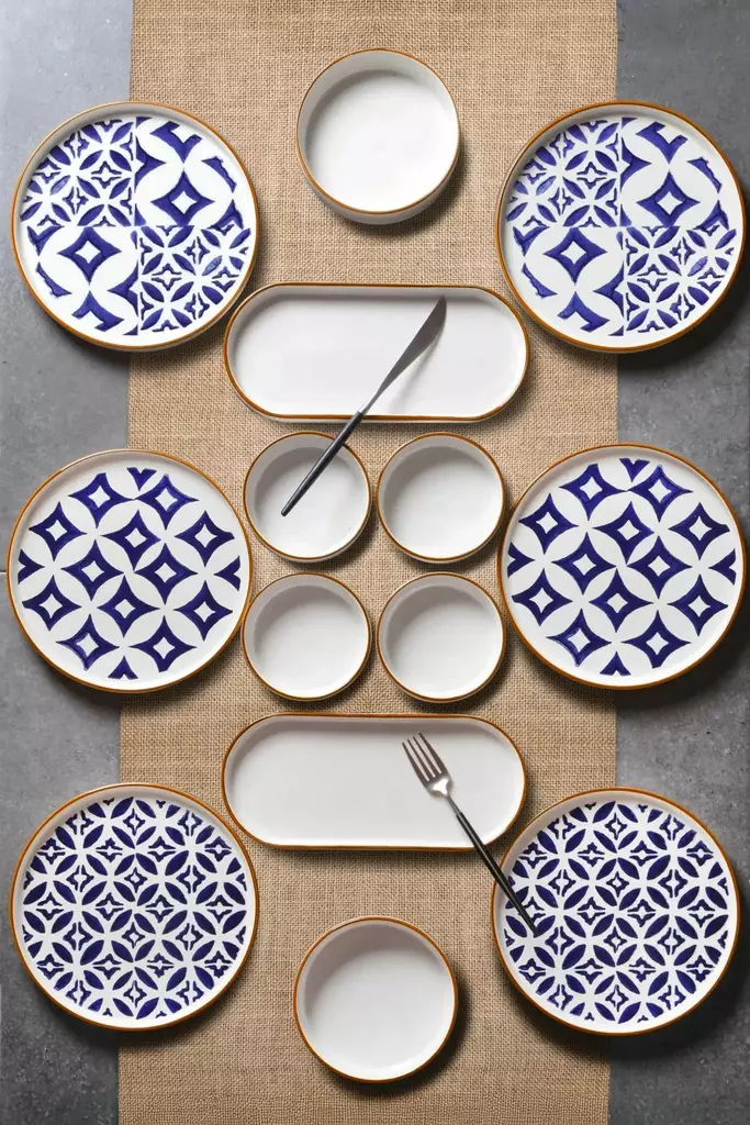 Frukostset Hermia Flerfärgad Keramik 14 Delar - Serveringsfat - 8684283773558 - 1