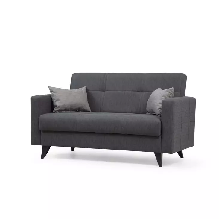 2-sits bäddsoffa Atelier del Sofa Polya Mörkgrå Tyg 151x75x86 cm - Bäddsoffor - 8683742755418 - 1