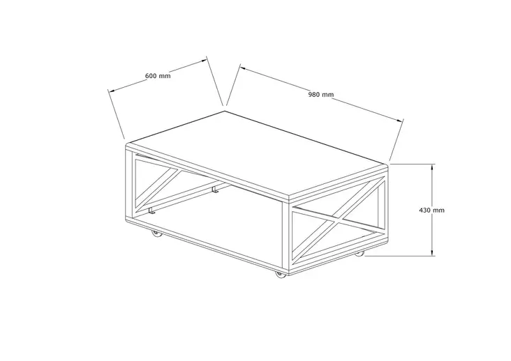 Soffbord Hanah Home Yuso Valnöt Massiv Furu 98x42,5x60 cm - Soffbord - 8681875329148 - 1