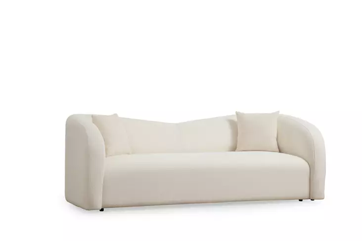 3-sits soffa Atelier del Sofa Asos Cream Polyester 225x76x75 cm - Soffor - 8683742690818 - 1