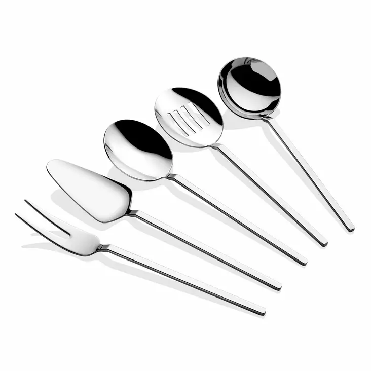 Serveringsset Hermia Carre Silver Rostfritt Stål 5 Delar - Bestick och serveringsredskap - 8684283550548 - 1