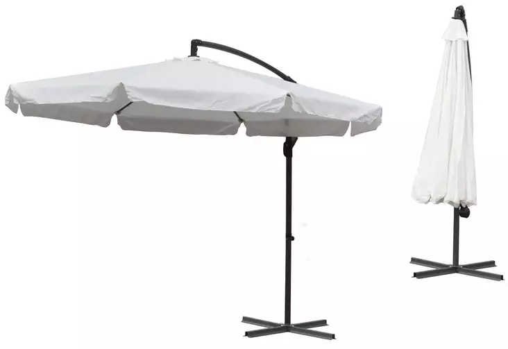 Aurinkovarjo Banana - luonnonvalkoinen - Parasoller och markiser - 6410412292988 - 1