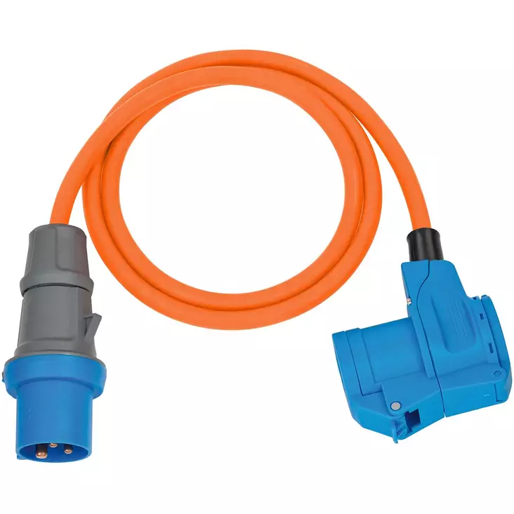 CEE Adapter Cable Camping 1,5 m kabel i orange (CEE-kontakt och vinkelkoppling inkl. säkerhetskontaktkombinationsuttag, 230V / 16A, för permanent utomhusbruk) - Förlängningskablar - 4007123673858 - 10