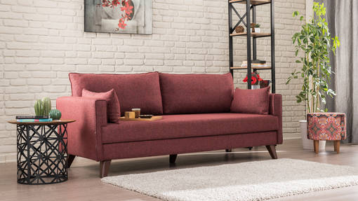 3-sits bäddsoffa Atelier del Sofa Bella Klarröd Polyester 208x81x85 cm - Bäddsoffor - 8681875548938 - 1