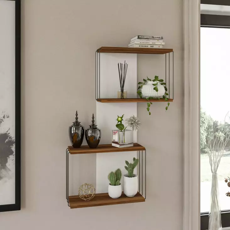 Vägghylla Hanah Home Destan Furu Spånskiva 65x96x19 cm - Vägghyllor - 8682870955998 - 1