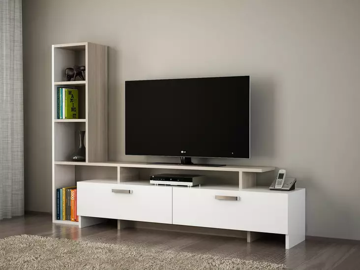TV-bänk Hanah Home ?imal Vit Spånskiva 168,2x120x22 cm - TV-bänkar - 8681181352458 - 1