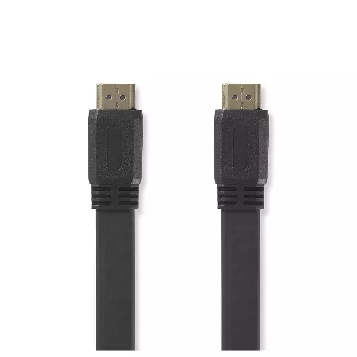 High Speed HDMI kabel med Ethernet | HDMI Kontakt | HDMI Kontakt | 4K@30Hz | 10.2 Gbps | 3.00 m | Platt | PVC | Svart | Kuvert - HDMI-kablar - 5412810264728 - 1