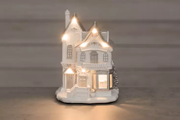 Joulutalo Led-valolla valkoinen - Juldekorationer och textilier - 6410413206298 - 1