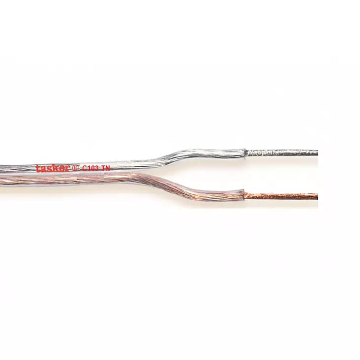 Högtalarkabel på Rulle 2x 0.22 mm² 100 m Transparent - Ljudkablar - 8010246015418 - 10