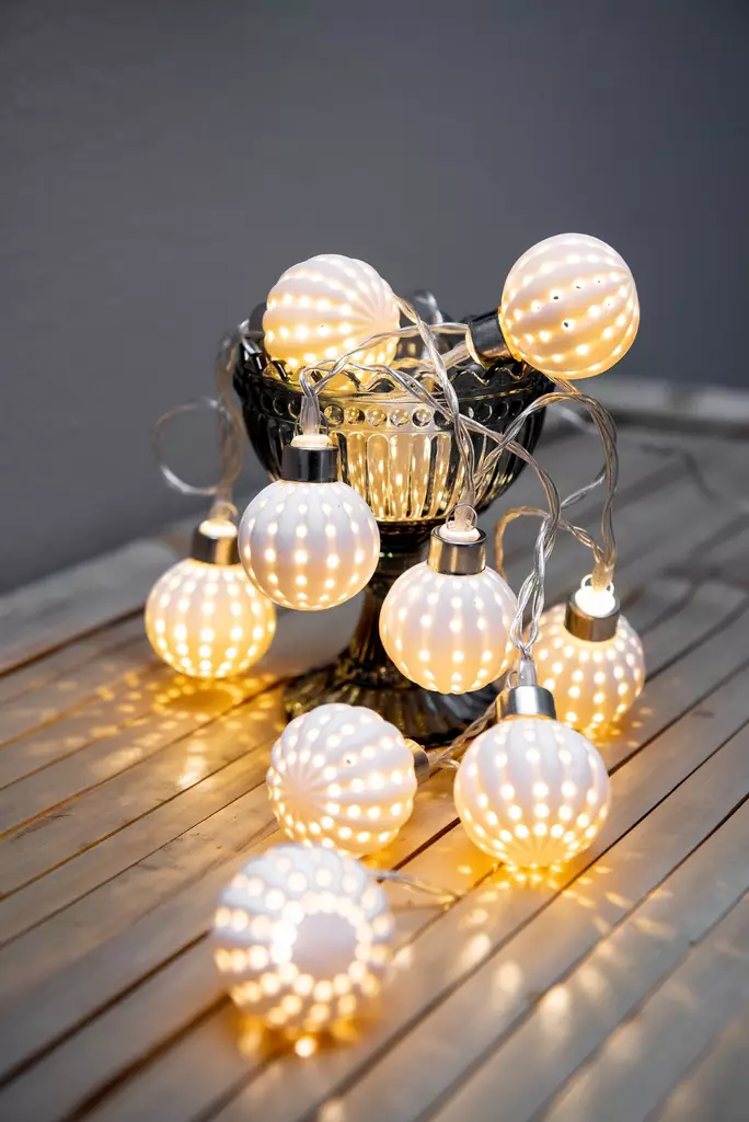 Koristepallosarja Linnea 4cm 10led - Ljusslingor - 6435200298188 - 1