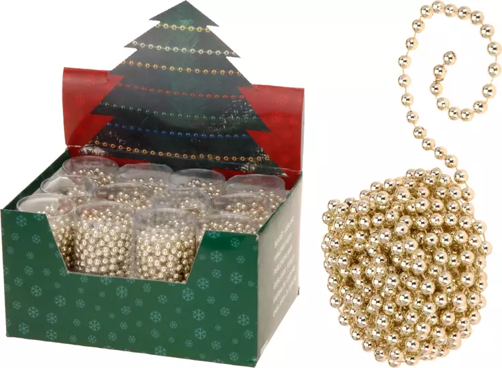 Kuusenpunos helminauha 7,5m kulta - Juldekorationer och textilier - 8711295483158 - 1