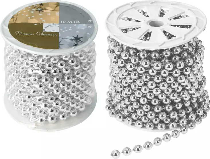 Kuusepunos helminauha 10m hopea - Juldekorationer och textilier - 8711295137648 - 1