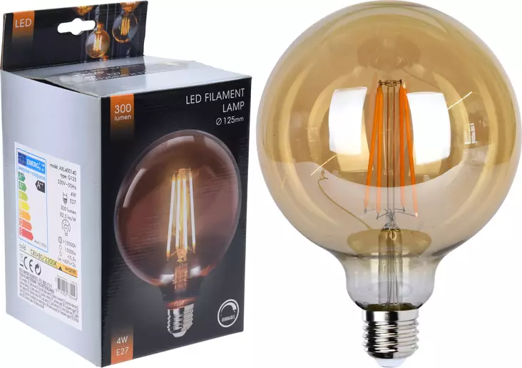 LED lampa g125 Amber Dimbar - Lampor och lysrör - 8719202782448 - 1