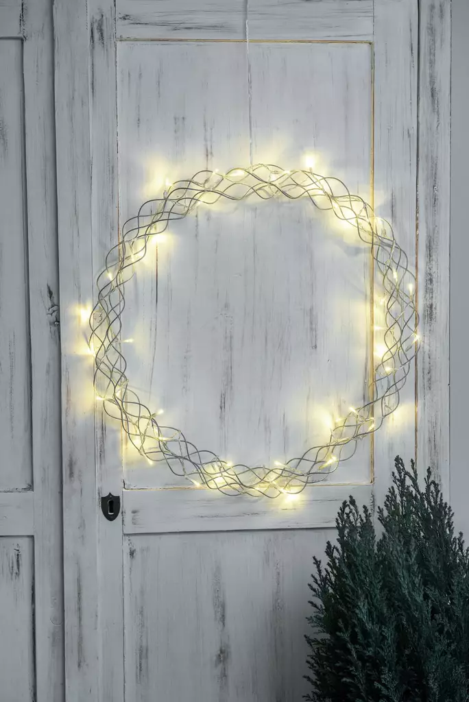 Merlin kranssi 50 cm hopea ip20 - Dekorationsljus - 6435200288738 - 1