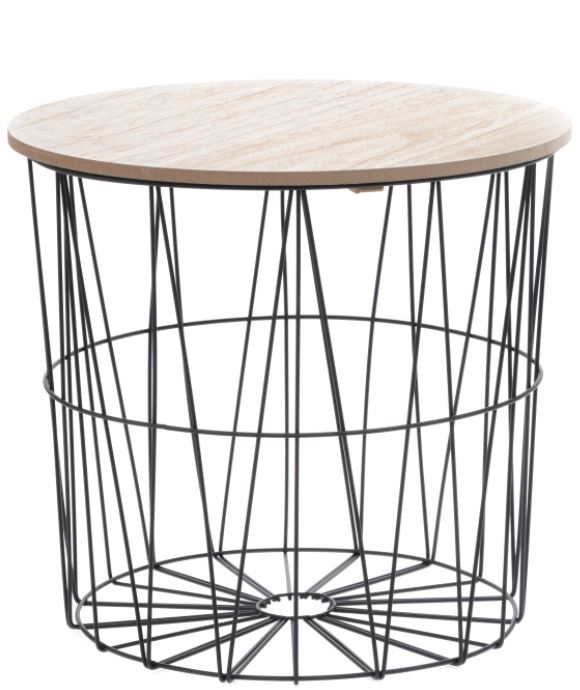 Metallikori puukannella py=C3=B6re=C3=A4 37 cm - Förvaringslådor och korgar - 6410412951038 - 1