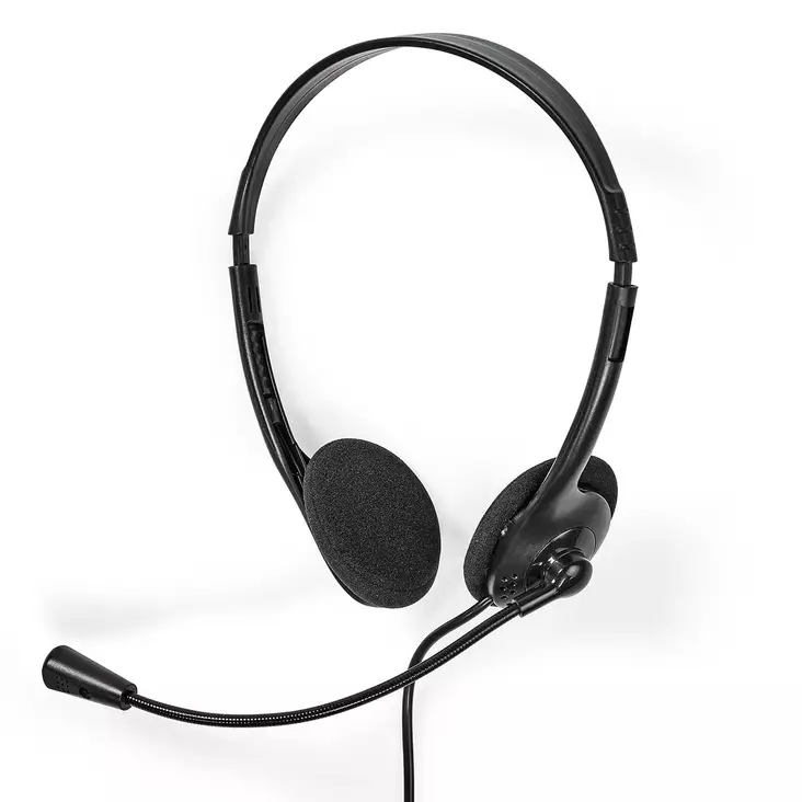 PC headset | On-Ear | Stereo | USB Type-A / USB Type-C | Vikbara Mikrofon | Svart - Nedis produkter - 5412810418558 - 1