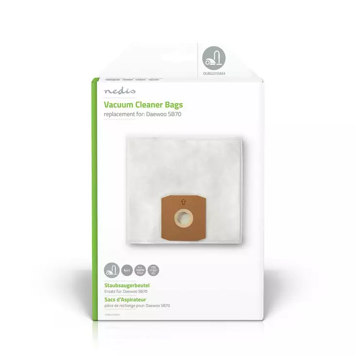 Dammsugarpåse | 4 st. | Syntetisk | Säljs mest för: Daewoo SB70 | Vit - Dammsugarpåsar - 5412810285648 - 1